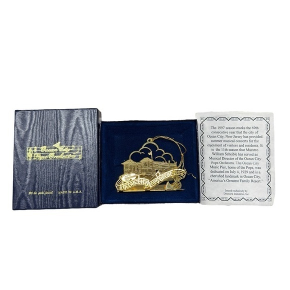 Ocean City Pops Orchestra 1997 Commemorative Ornament Gold Holiday Ornament